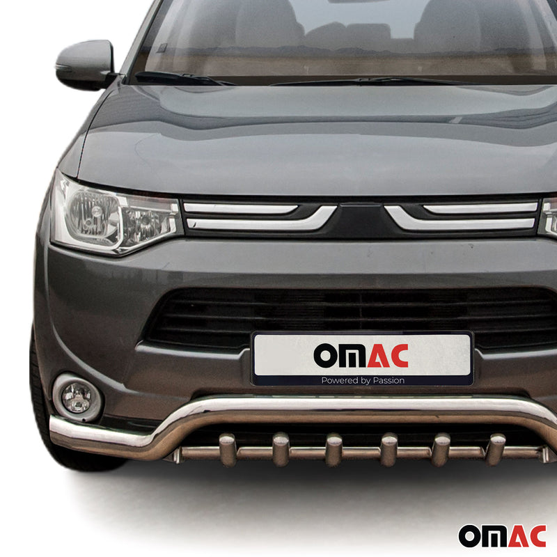 Pare-Buffle Avant Pour Mitsubishi Outlander III 2012-2015 Acier Argent