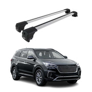 Barres De Toit Transversales pour Hyundai Santa Fe III 2013-2018 Alu Gris 2Pcs