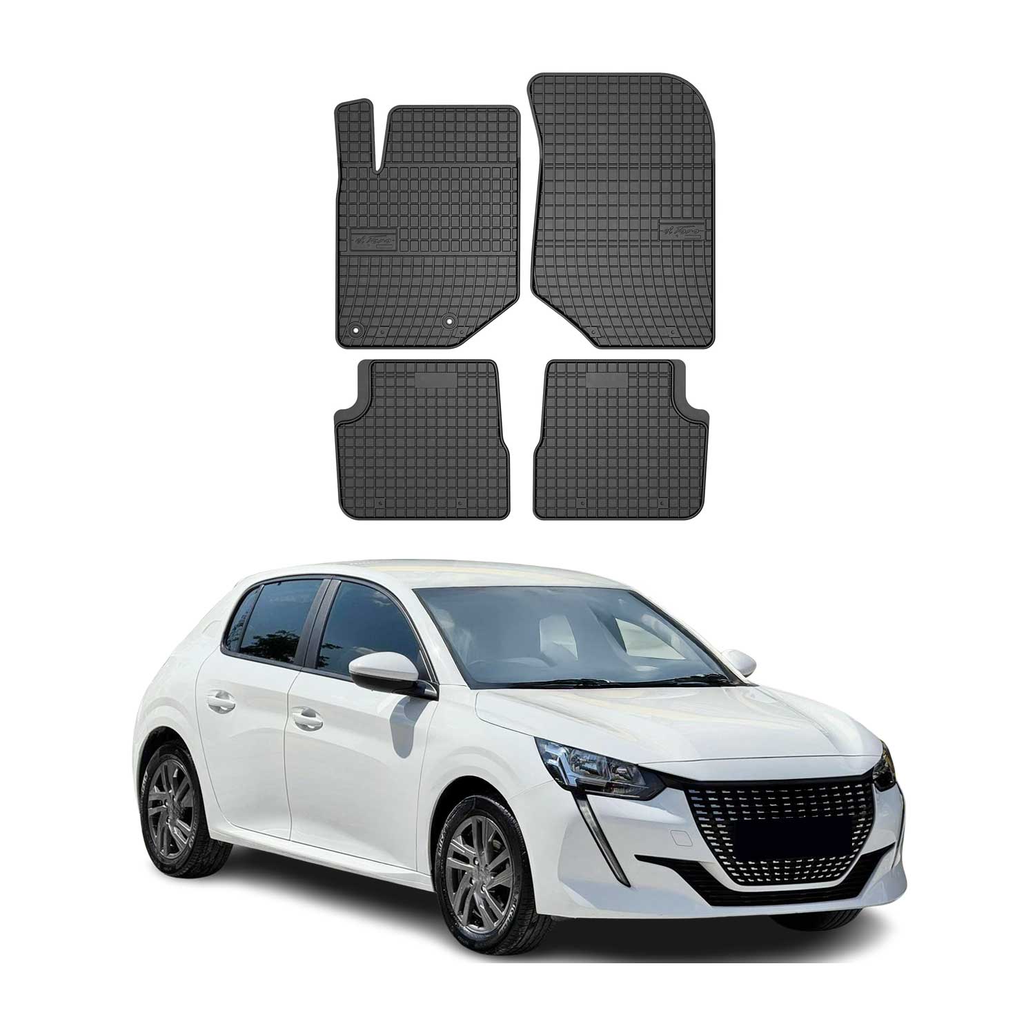 Tapis de Sol pour Peugeot 208 II 2019-2026 OMAC Noir Caoutchouc
