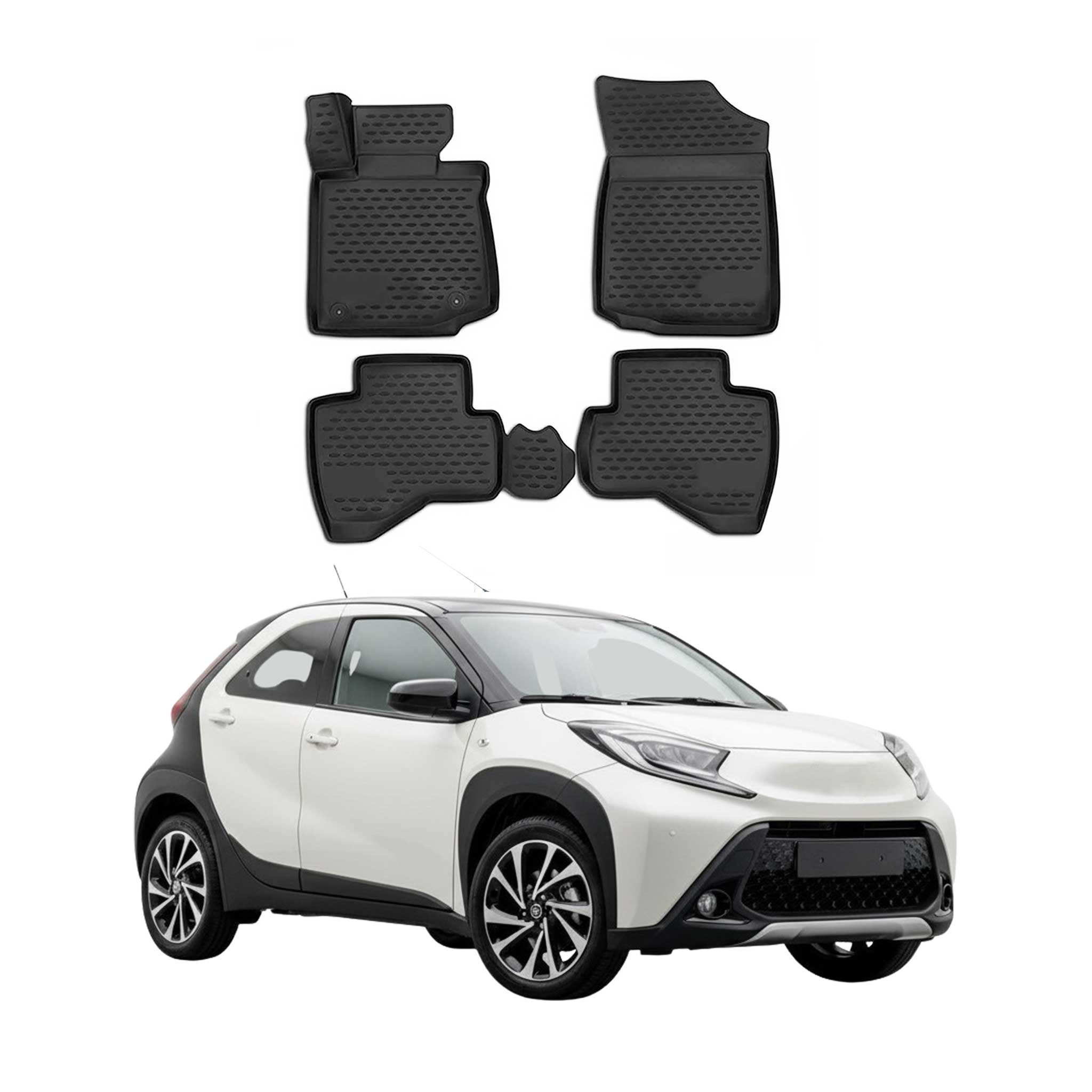 OMAC Tapis de sol pour Toyota Aygo X 2022-2026 en caoutchouc Noir