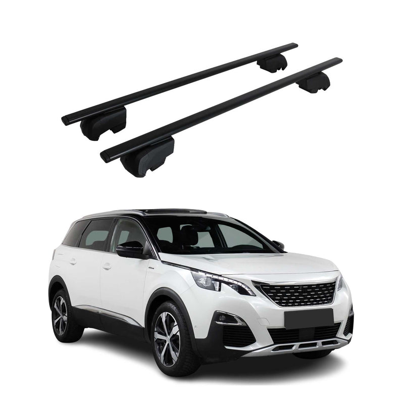 Barres de toit Transversales pour Peugeot 5008 2017-2023 ABE Noir