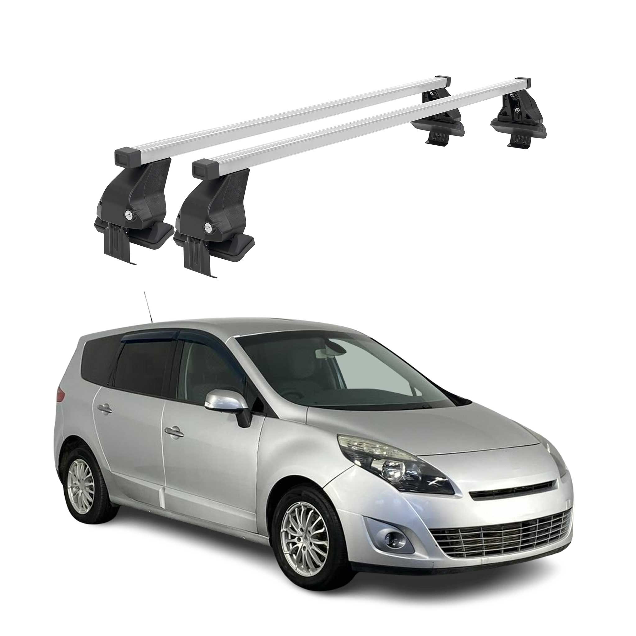 Barres de toit transversales pour Renault Scenic III 2009-2013 Acier Gris