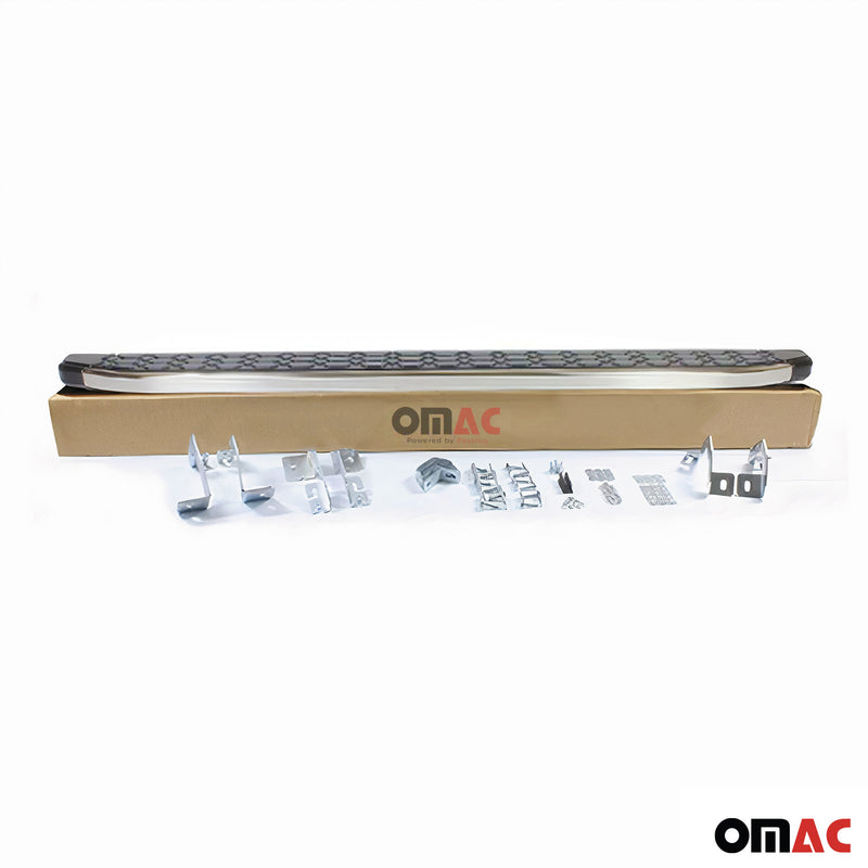 Marchepieds Latéraux pour VW Amarok Double Cab 2010-2022 inox Argent Noir 2x