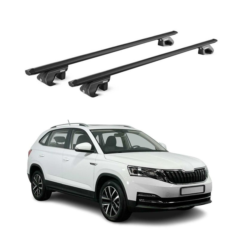 Barres de toit transversales pour Skoda Kamiq 2019-2025 Aluminium Noir 2x ABE