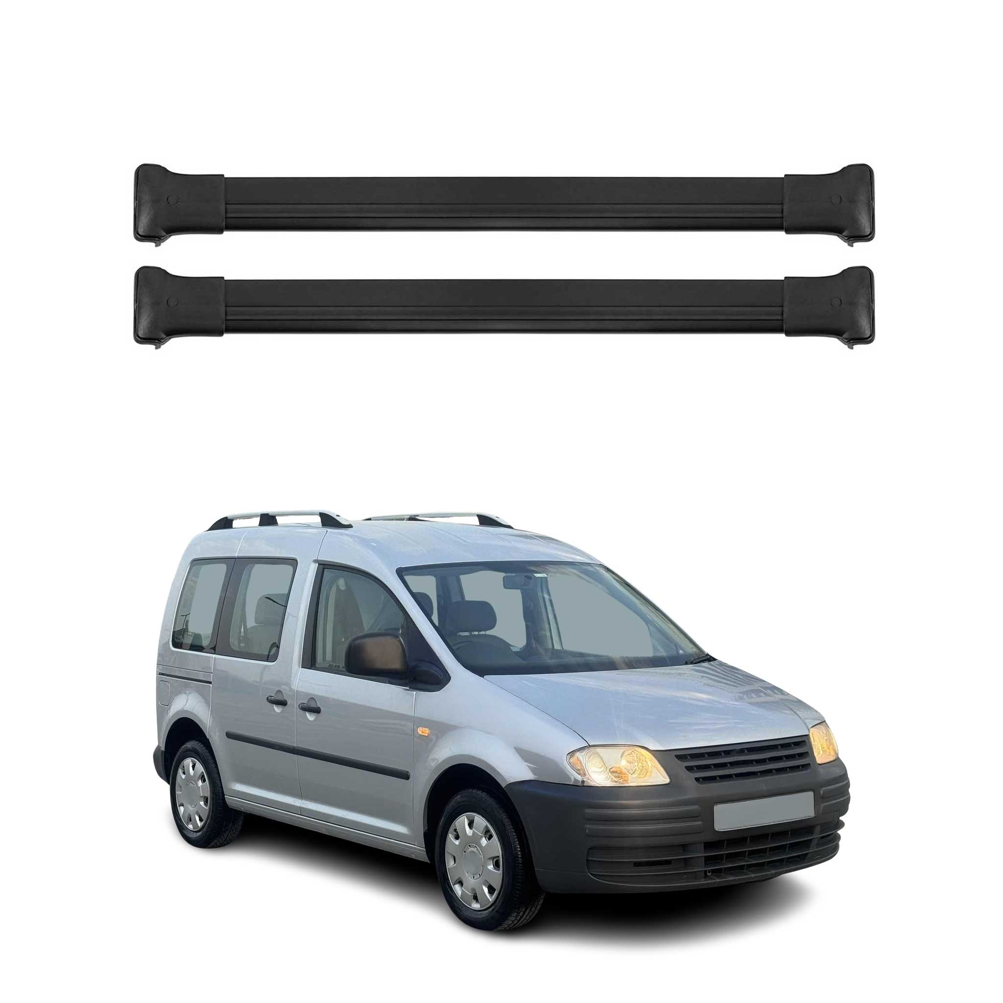 Barres de toit transversales pour VW Caddy 2003-2020 Aluminium Noir