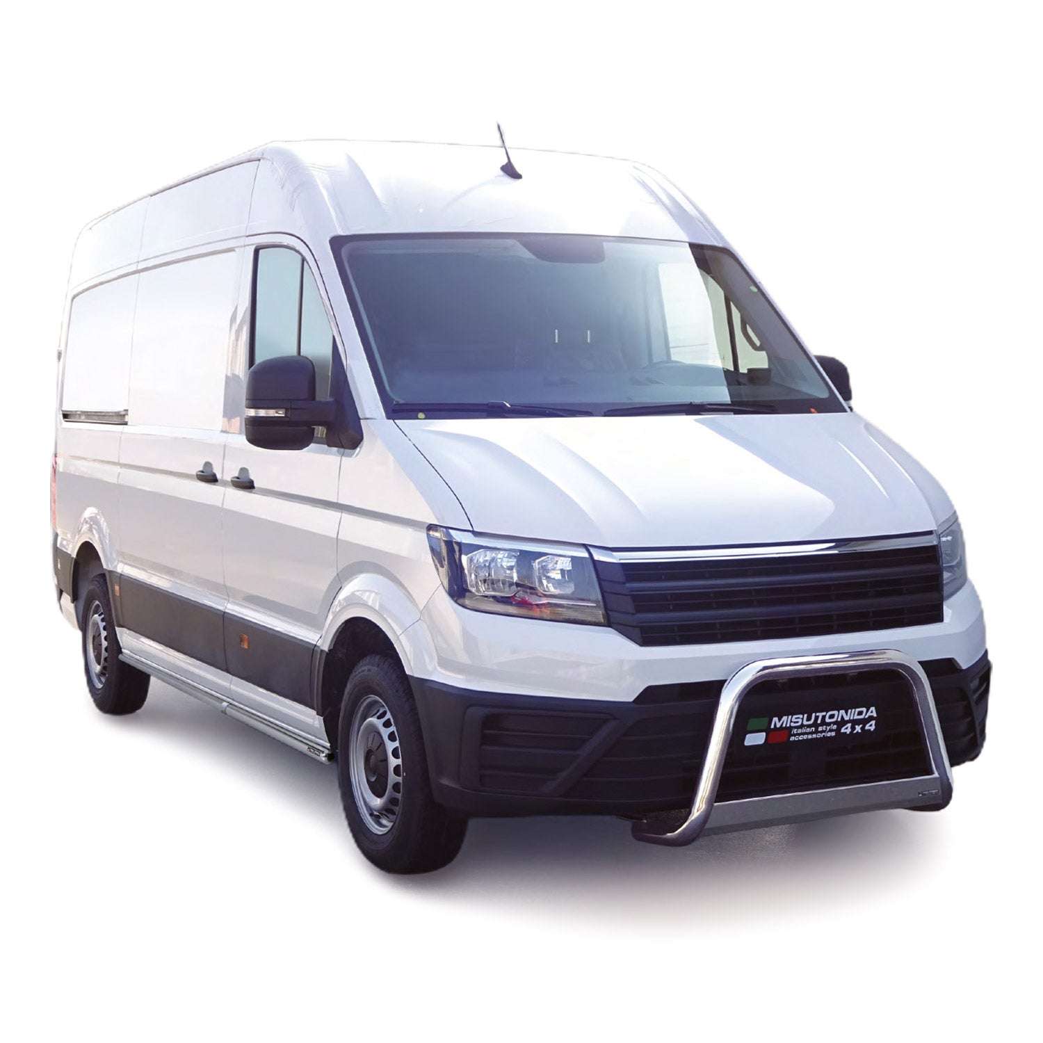 Pare-buffle Avant pour VW Crafter 2017-2026 63 mm en Acier Gris