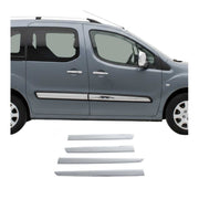 Garniture Baguette de porte latérale pour Peugeot Partner 2008-2018 inox 4Pcs