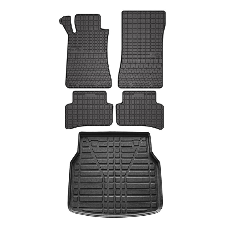 Kit Tapis de sol et coffre pour Mercedes Classe C S203 2001-2007 TPE Noir