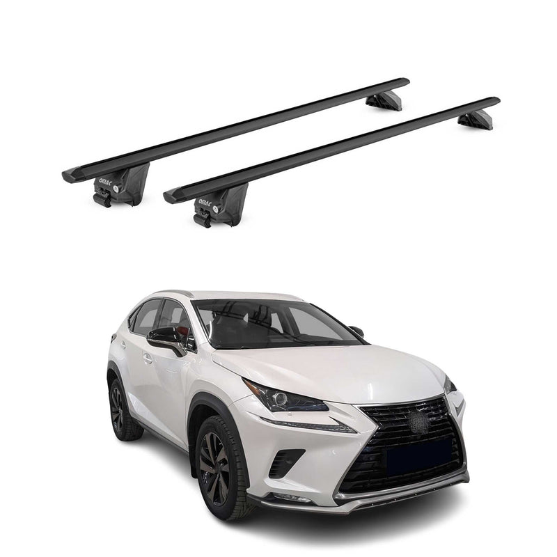 Barres de toit transversales pour Lexus NX Z1 2015-2021 Alu Noir 2 pièces ABE