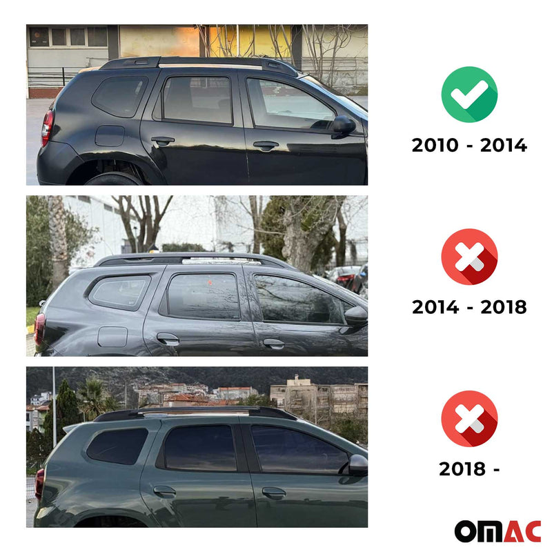 Barres de toit transversales pour Dacia Duster 2010-2013 Pre-FL Aluminium Gris