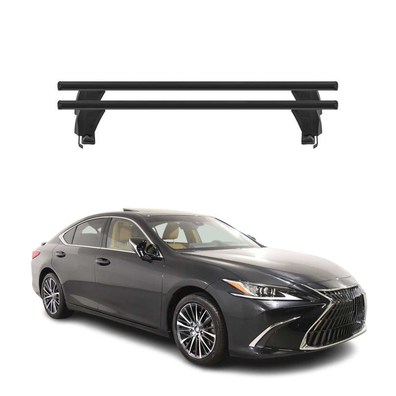 Menabo Barres de toit Transversales pour Lexus ES XZ10 2018-2025 Noir ABE 2x
