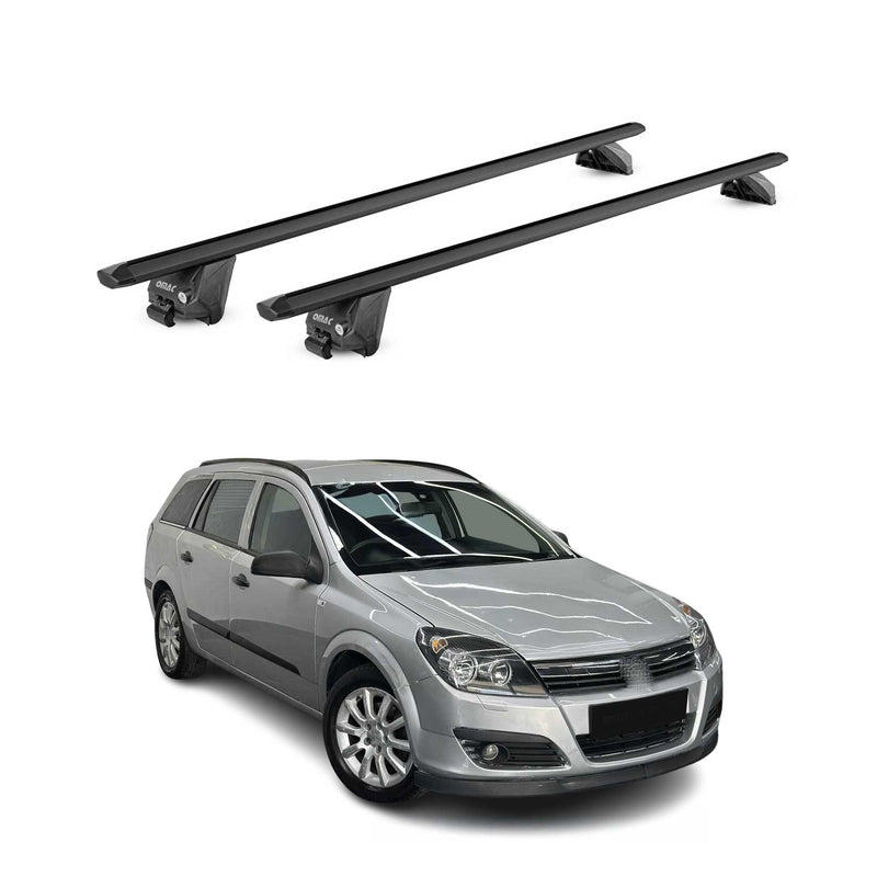 Barres de toit transversales pour Opel Astra H J SW 2007-2015 Alu Noir 2x ABE