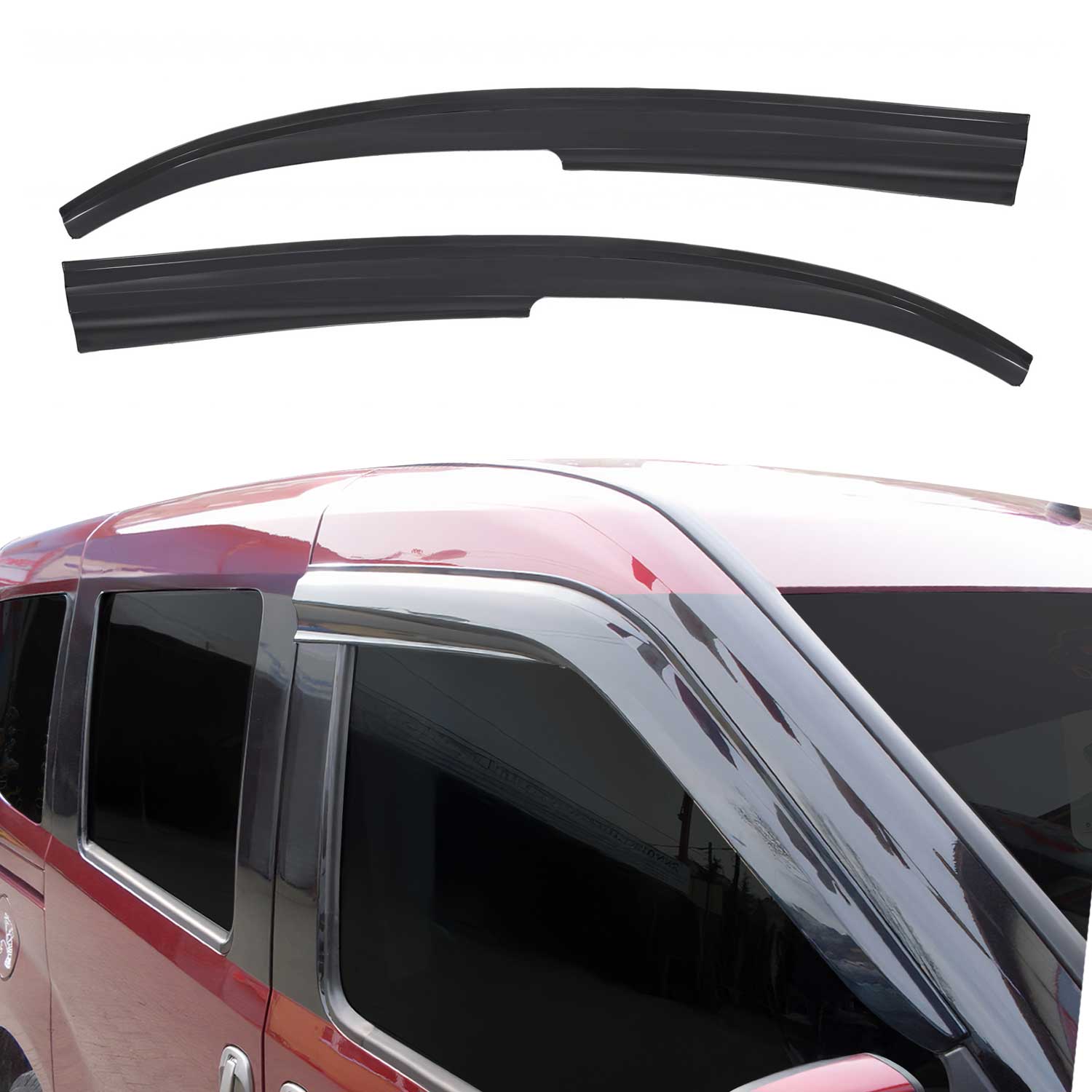 Déflecteurs De Vent Pluie D'air pour Mercedes Citan 2012-2021 Acrylique noir 2x