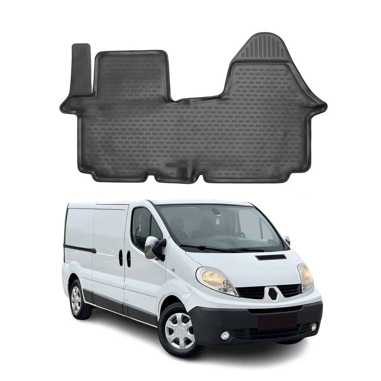 OMAC Tapis de sol pour Renault Trafic 2006-2014 sur mesure en caoutchouc Noir