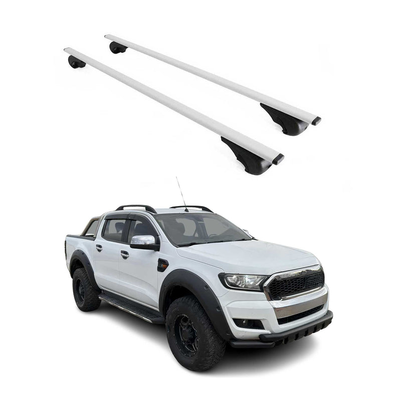 Barres de toit Transversales pour Ford Ranger 2011-2024 Fer Argent