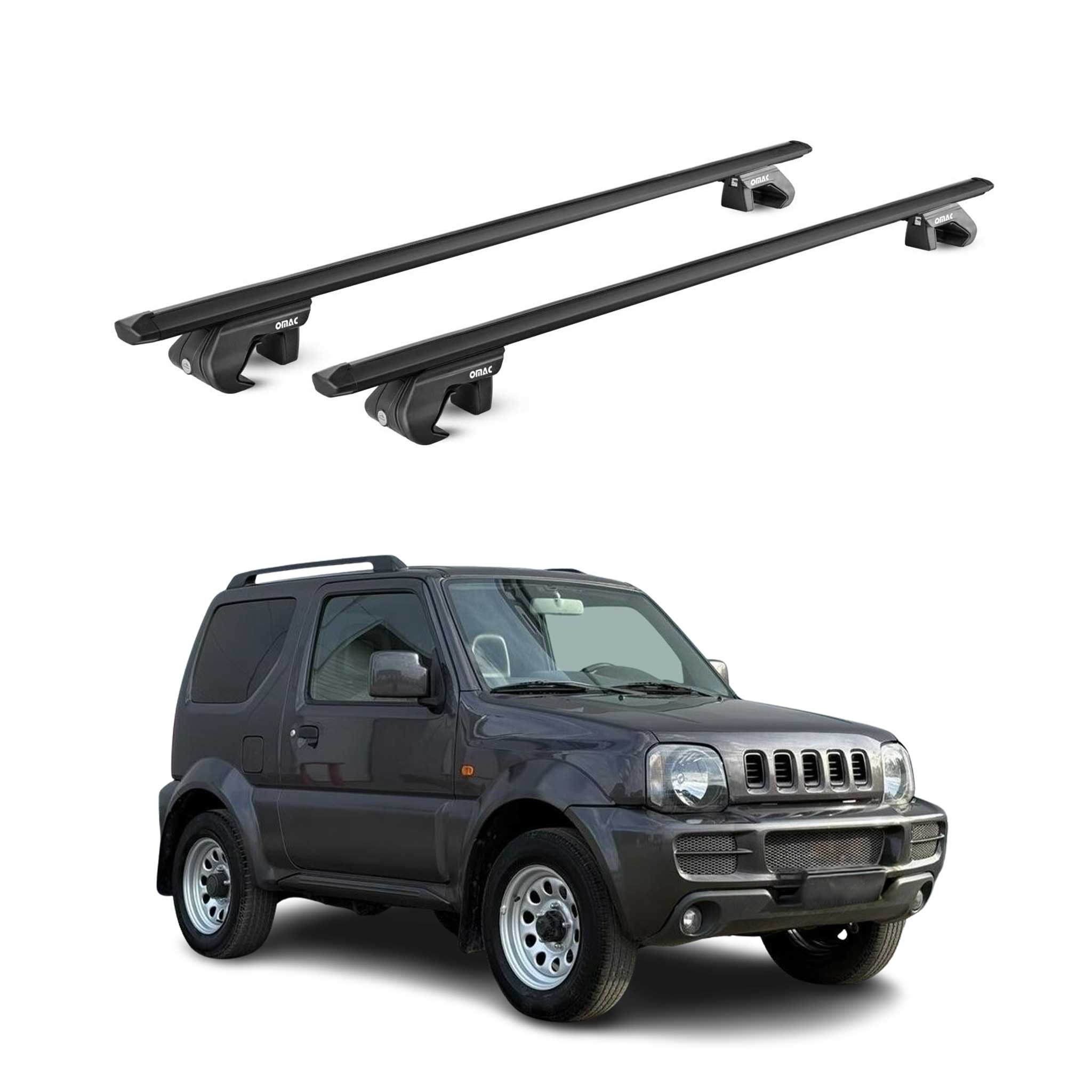 Barres de toit transversales pour Suzuki Jimny FJ 1998-2018 Alu Noir 2x ABE