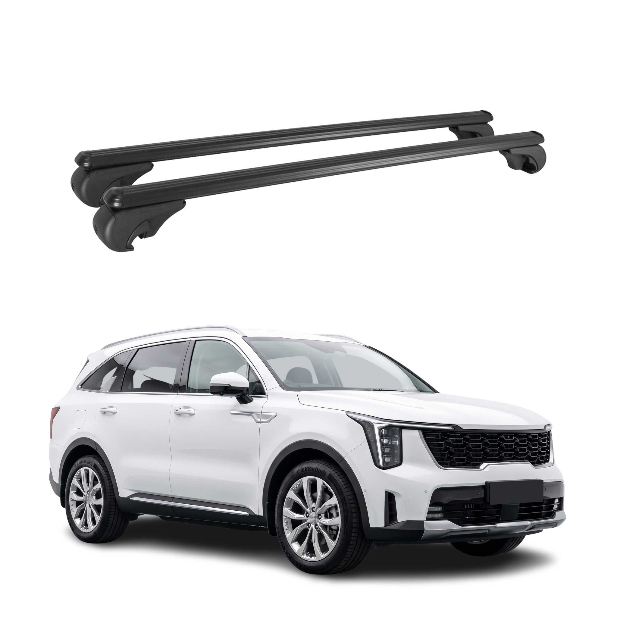 Barres de toit Transversales pour Kia Sorento X-Line 2024-2026 Aluminium Noir