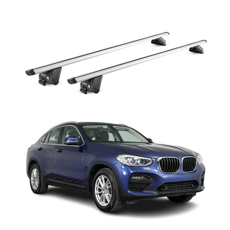 Barres de toit transversales pour BMW X4 F26 G02 2015-2025 Alu Gris 2 pièces ABE