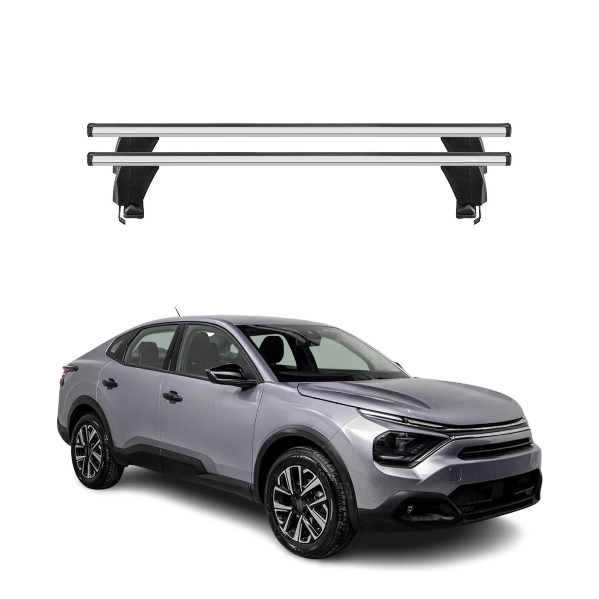Menabo Barres de toit transversales pour Citroen C4X / e-C4X 2022-26 Alu Gris 2x