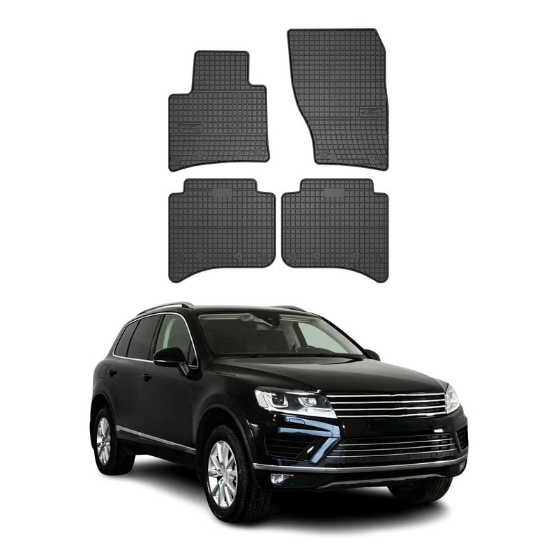 Tapis de Sol pour VW Touareg 2010-2018 Caoutchouc Noir