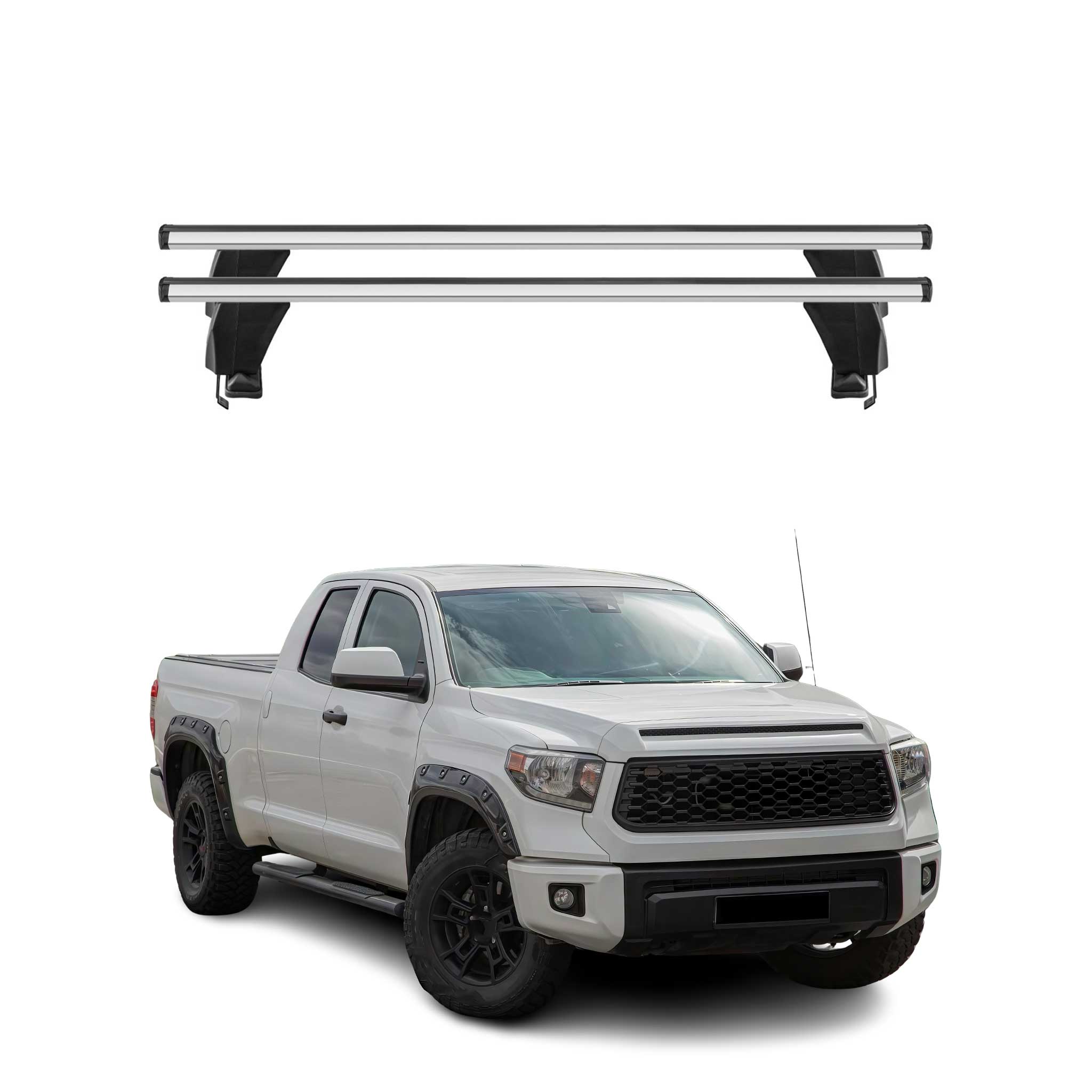 Barres de toit Transversales pour Toyota Tundra Double Cab 2014-2021 Gris 2x