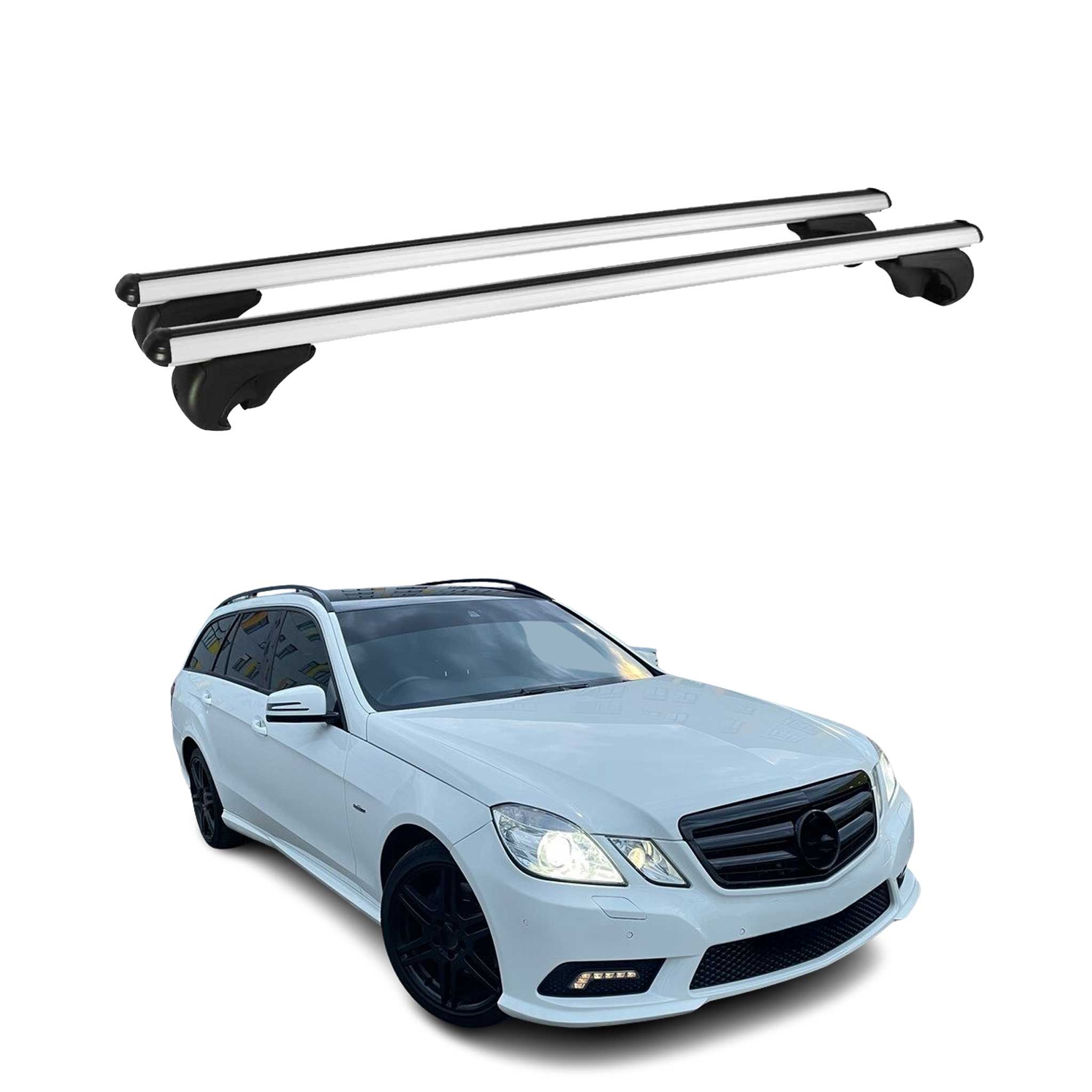 Barres de toit Transversales pour Mercedes Classe E S212 2009-2016 Alu Argent