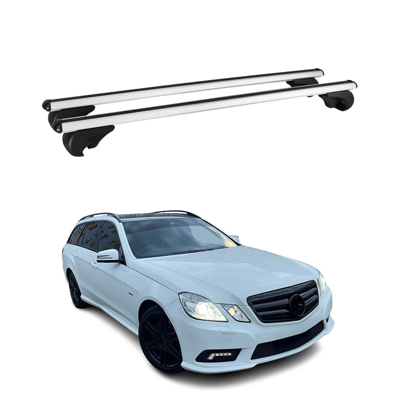 Barres de toit Transversales pour Mercedes Classe E S212 2009-2016 Alu Argent