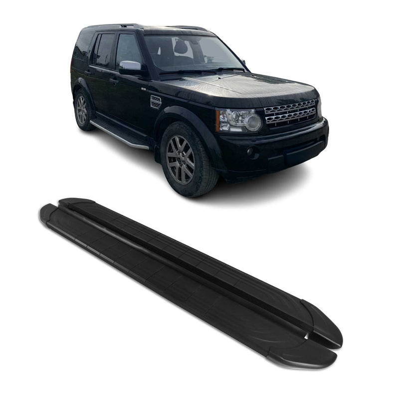 Marchepieds Latéraux pour Land Rover Discovery IV 2009-2018 2Pcs Alu Noir