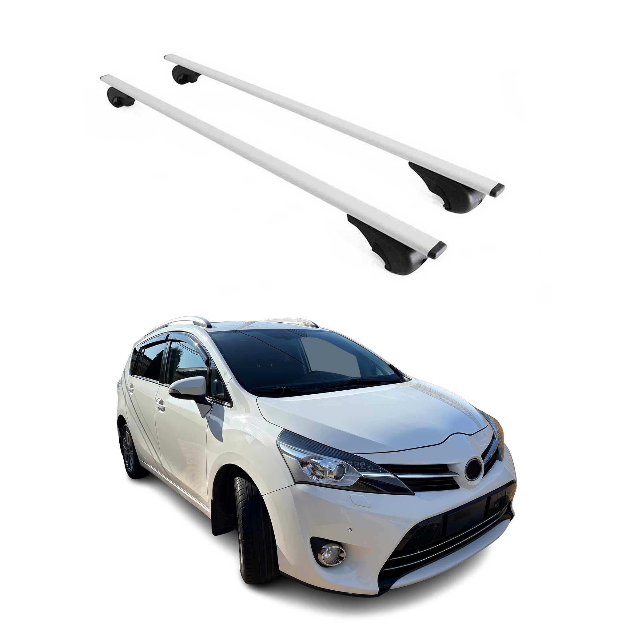 Barres de toit Transversales pour Toyota Verso 2009-2020 Fer Argent