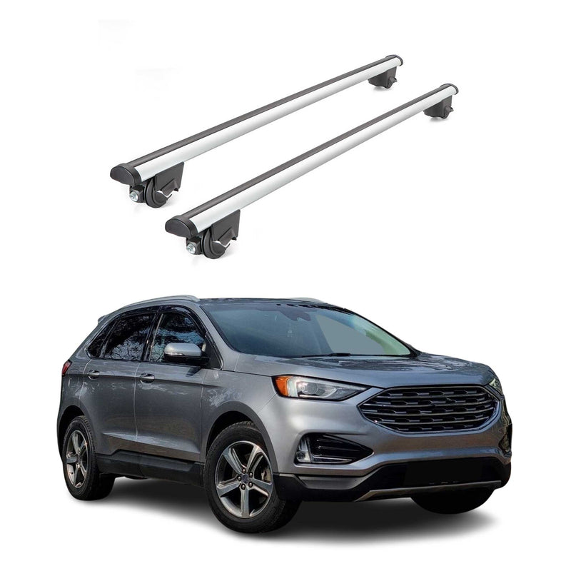 Barres de toit transversales pour Ford Edge 2016-2020 2 pcs en Alu gris TÜV ABE