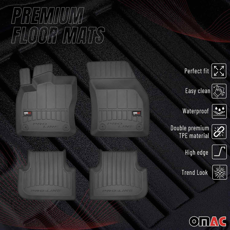 OMAC Tapis de sol en caoutchouc pour VW Tiguan mk2 2016-2024 Noir Premium