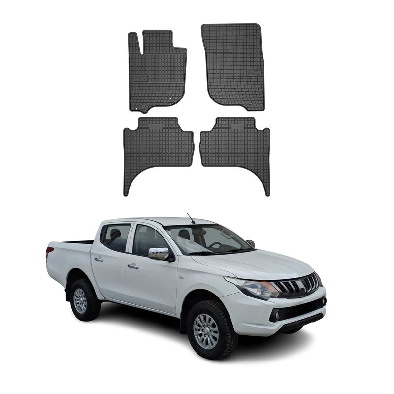 Tapis de Sol pour Mitsubishi L200 2019-2022 Caoutchouc Noir