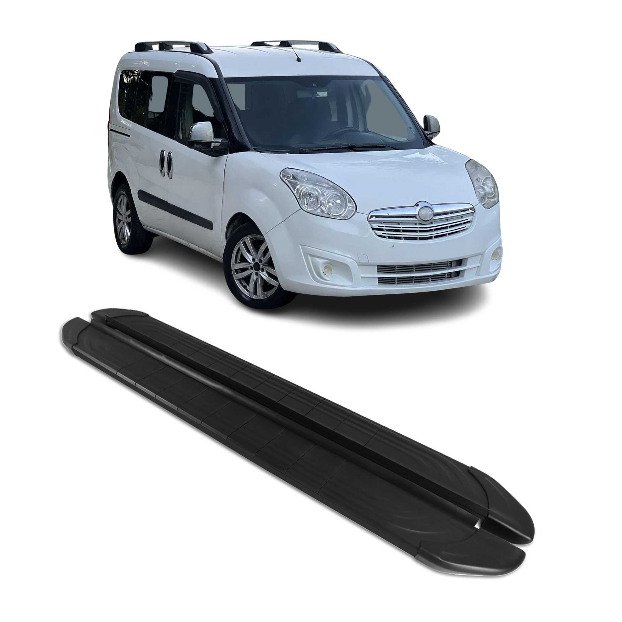Marchepieds Latéraux pour Opel Combo 2012-2019 Aluminium Noir L1 Court 2Pcs