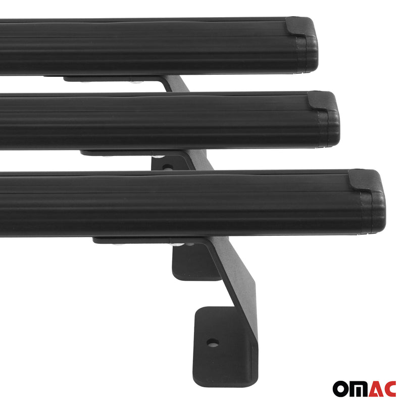 Barres de toit transversales pour VW T5 Caravelle 2003-2015 Aluminium Noir 3Pcs