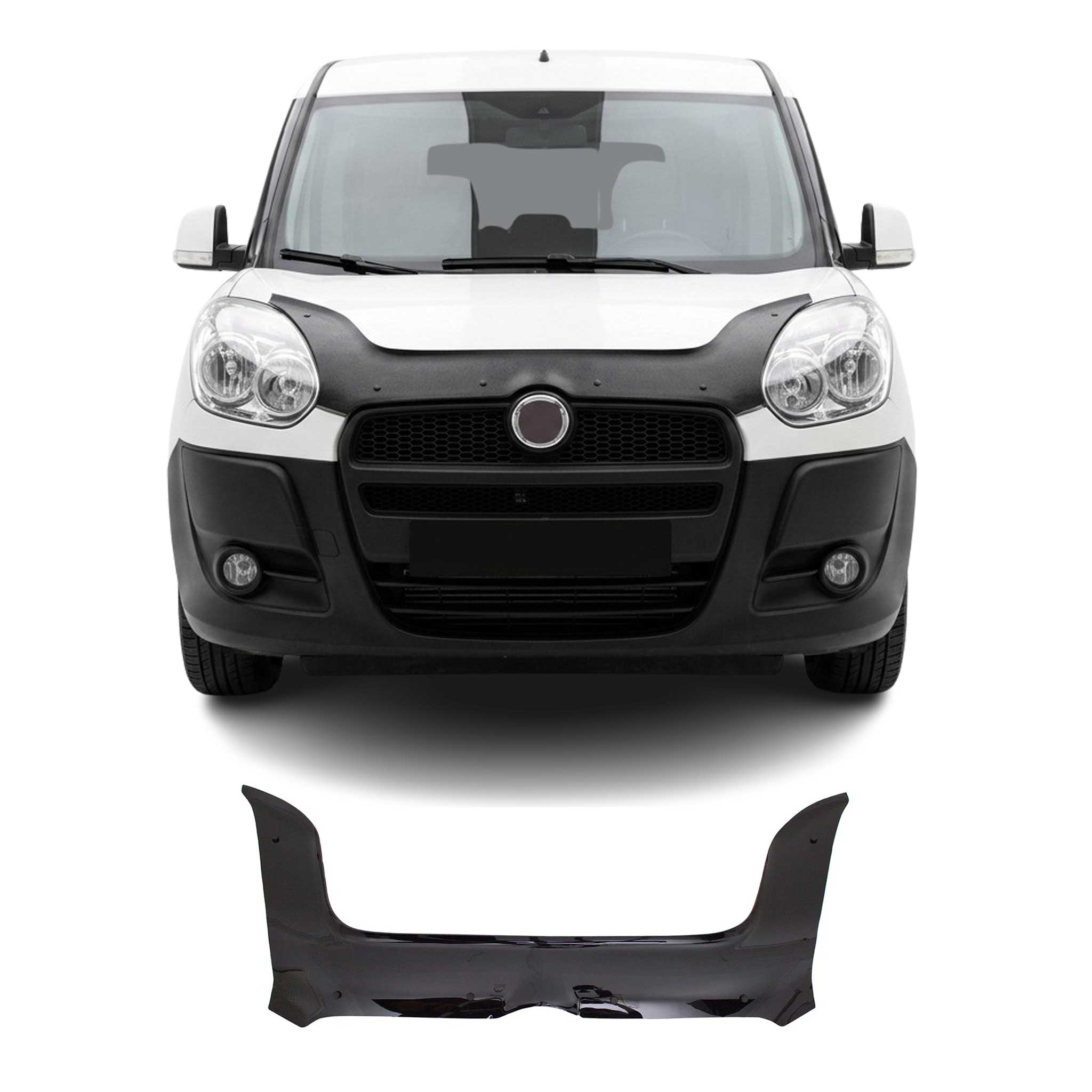 Deflecteurs d'air capot de voiture pour Fiat Doblo 2010-2014 Acrylique Noir
