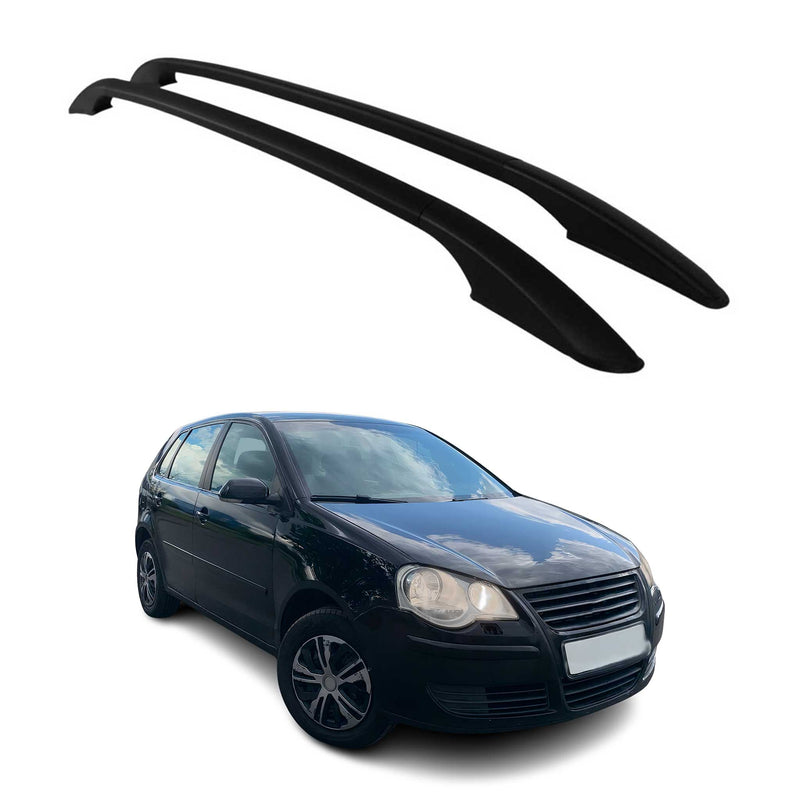 Barres de toit longitudinales pour VW Polo IV 2001-2009 en Alu noir