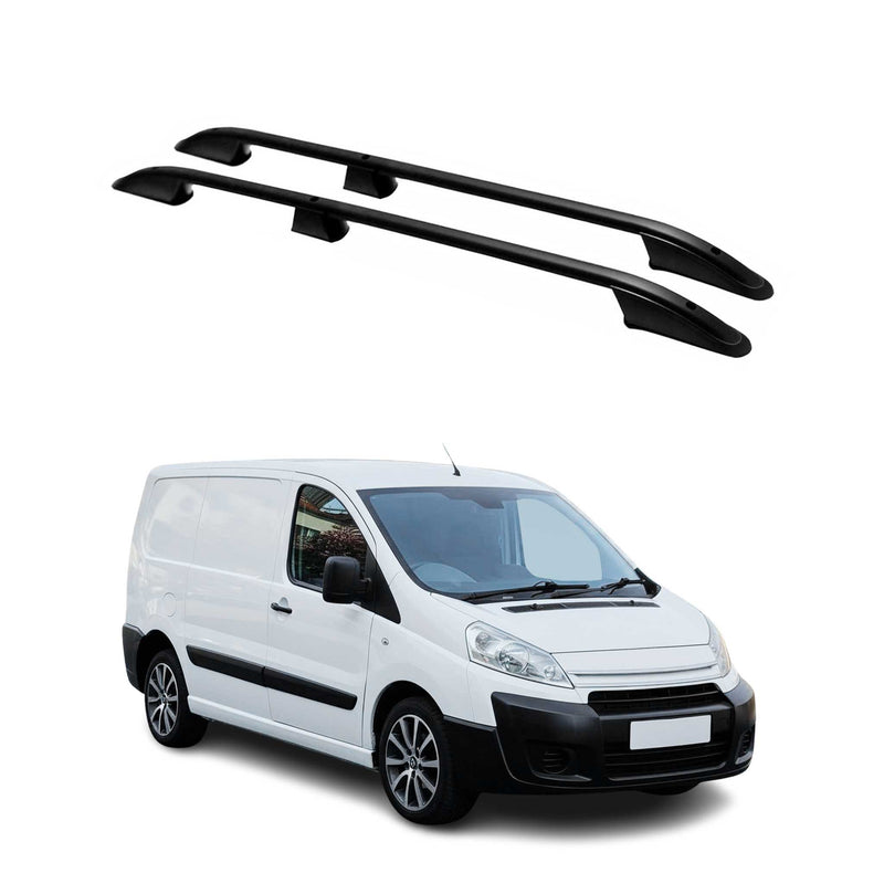 Barres de toit longitudinales pour Citroen Jumpy 2006-2016 L1 Aluminium Noir