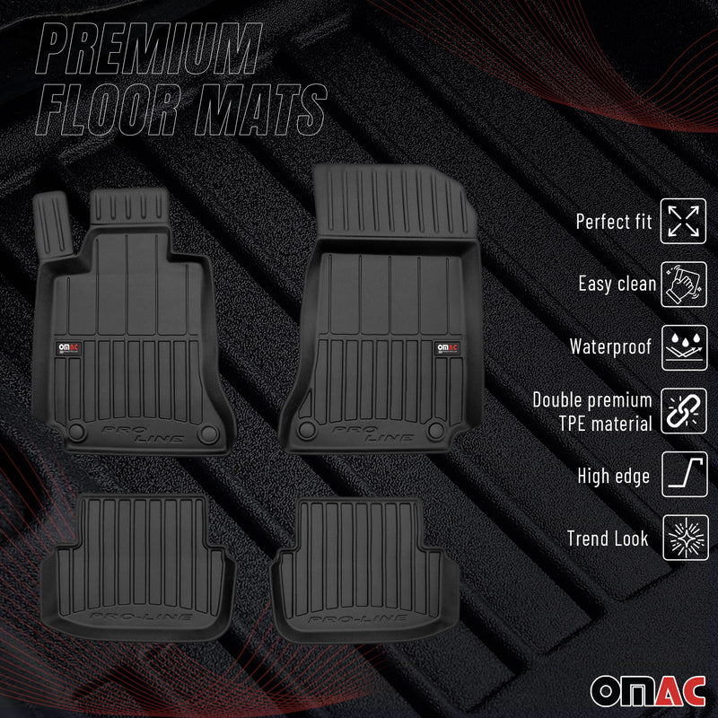 OMAC Tapis de sol pour Mercedes Class E coupe c207 2009-2017 4 pcs enTPE