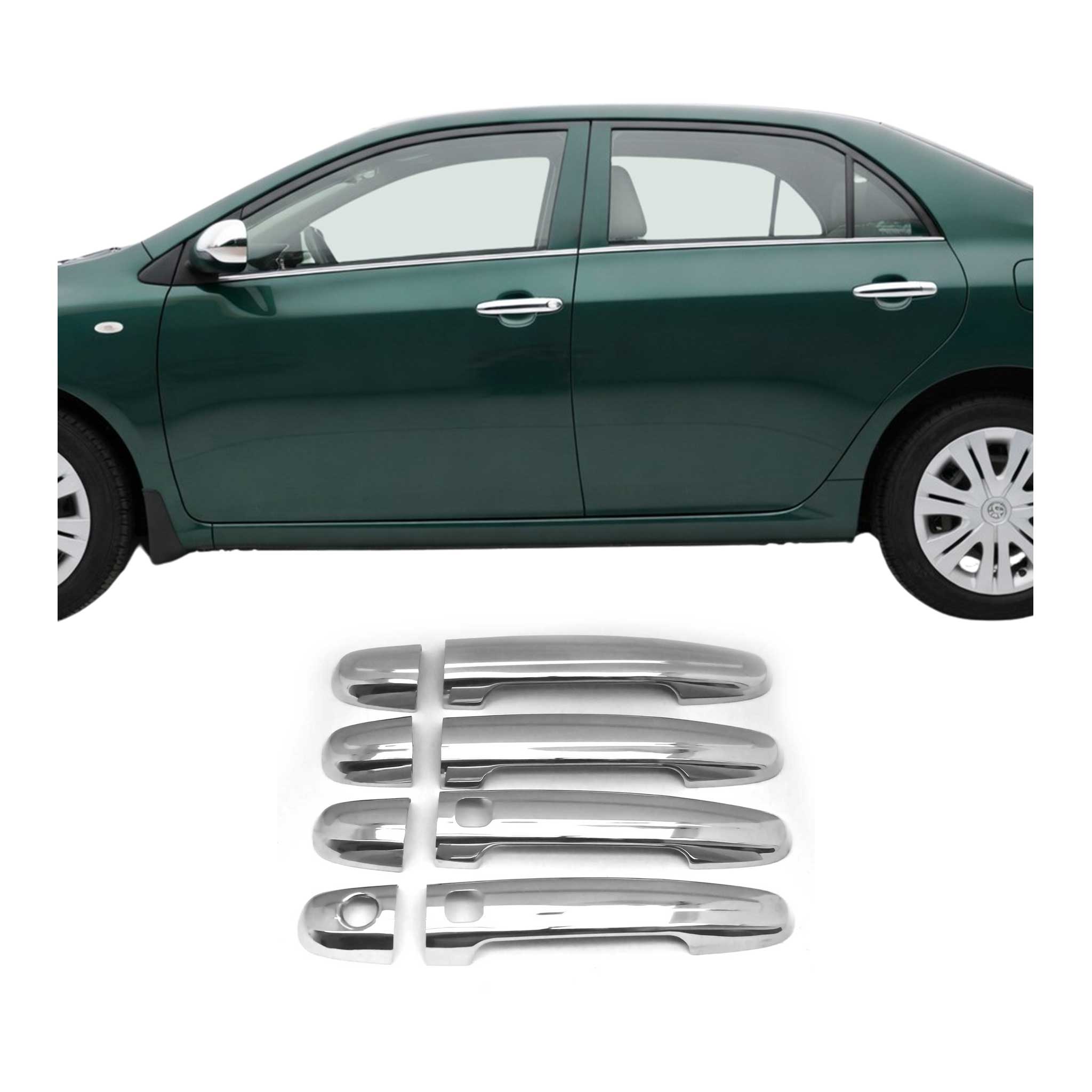 Couverture Poignée de porte pour Toyota Camry 2006-2013 4 Portes Acier 8Pcs
