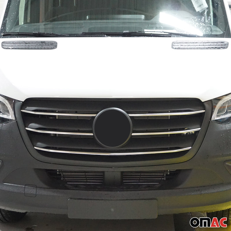 Moulure de Grille de Calandre pour Mercedes Sprinter 2018-2025 en Acier 5Pcs