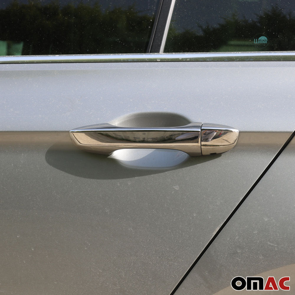 Couverture poignée de porte pour VW Touran 2015-2026 4 Portes Acier Argent 8Pcs