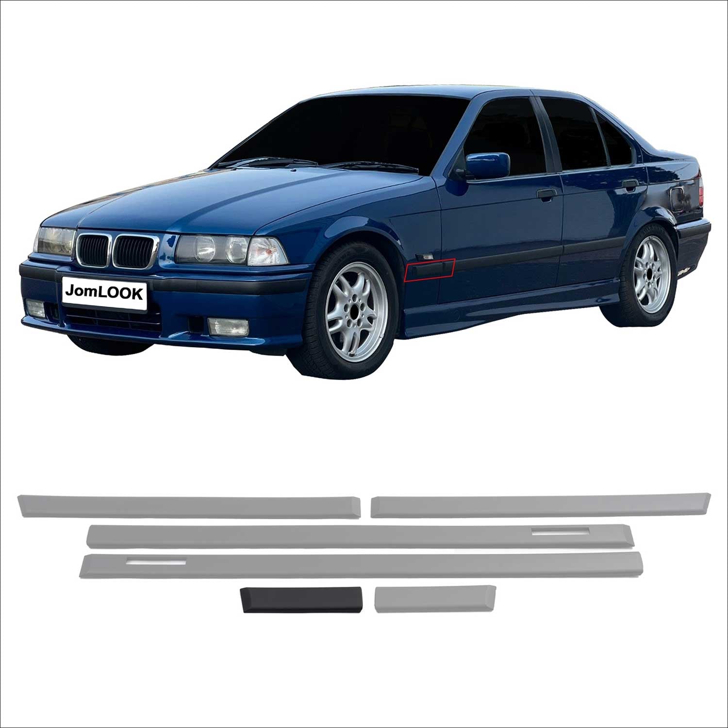Baguettes latérales Garnitures De Portière pour BMW Series 3 E36 Berline/ Break