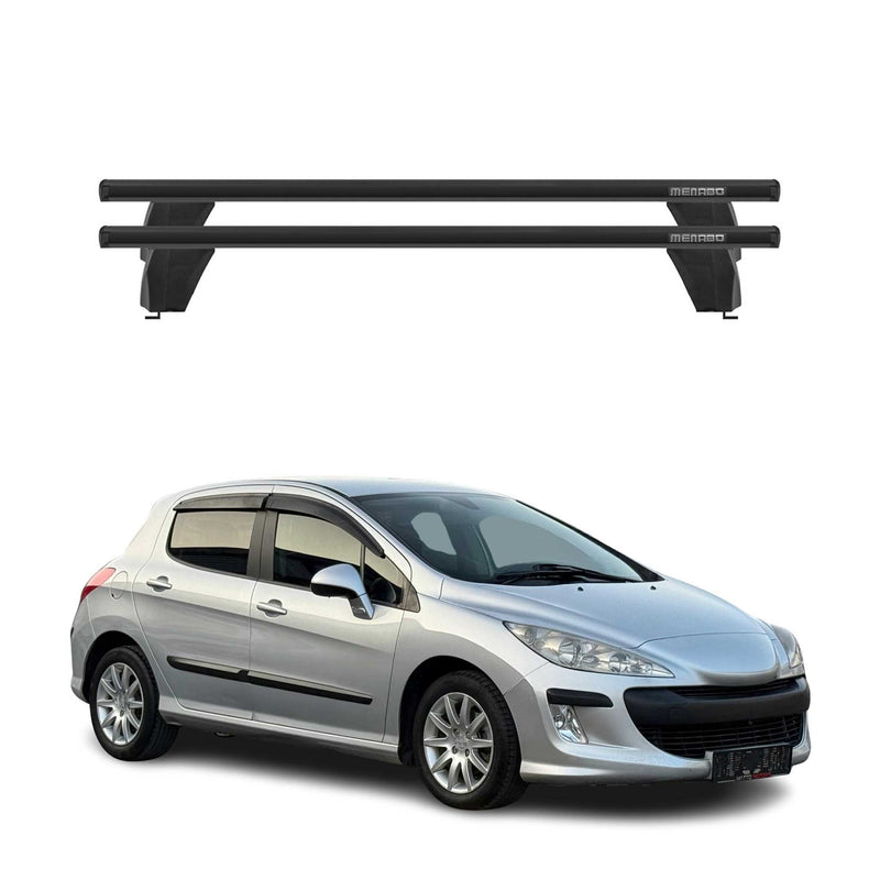 Menabo Barres de toit Transversales pour Peugeot 308 2007-2014 Alu Noir 2x ABE