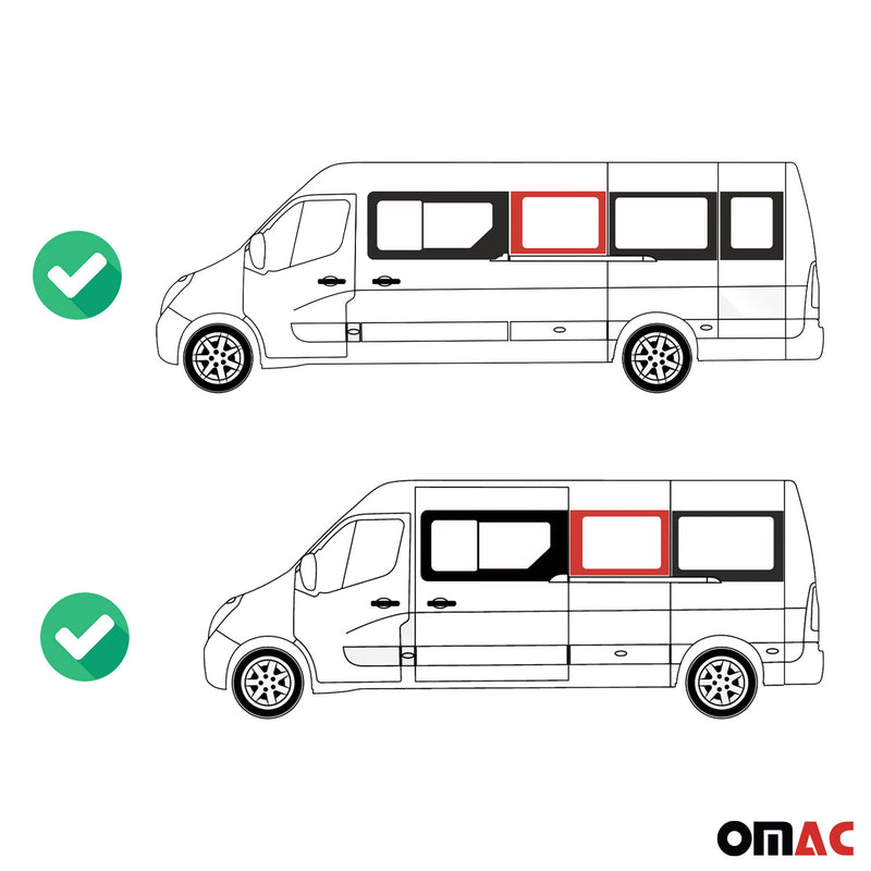 Vitre de Porte pour Opel Movano 2010-2023 Gauche Porte coulissante L3 L4