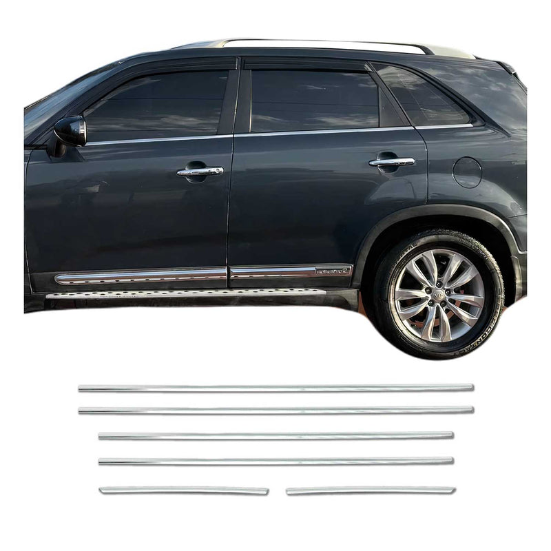 Garniture De Fenétre pour Kia Sorento 2 ab. facelift 2012-2017en acier inox chrome