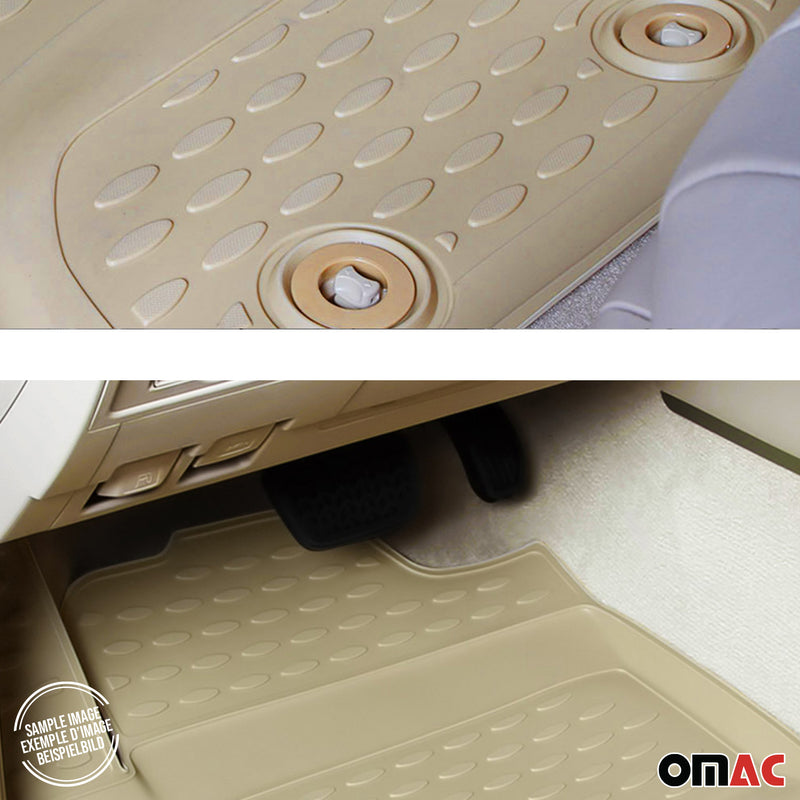 OMAC 3D Tapis de sol pour Audi A4 B9 Berline Break Allroad 2016-2024 Beige TPE