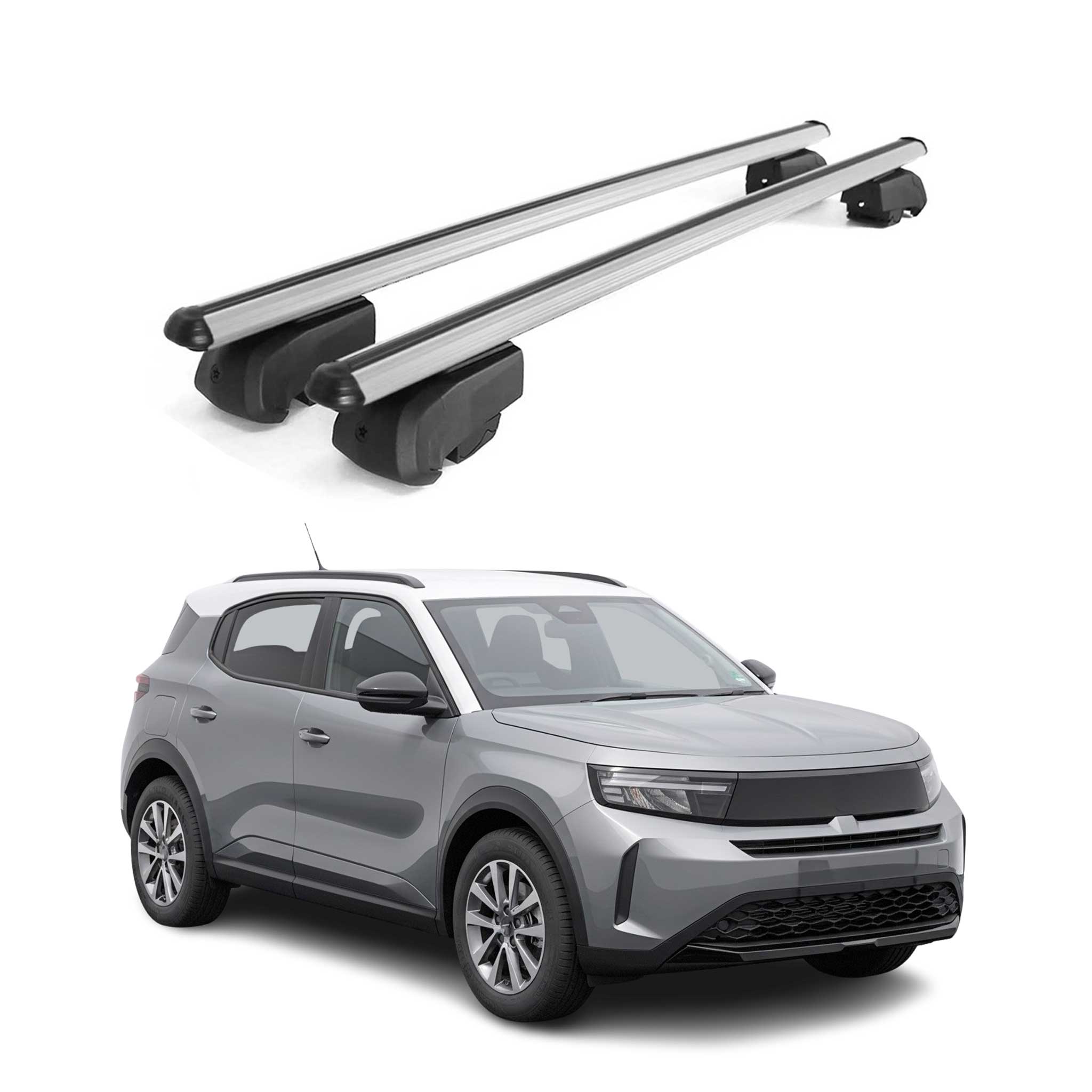 Barres de toit Transversales pour Opel Frontera 2024-2026 Aluminium Gris 2Pcs