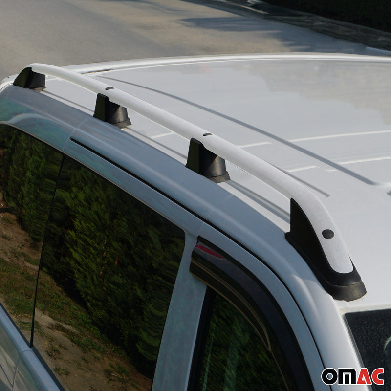 Barres de toit longitudinales pour VW Caddy 2003-2015 L2 Long Aluminium Gris