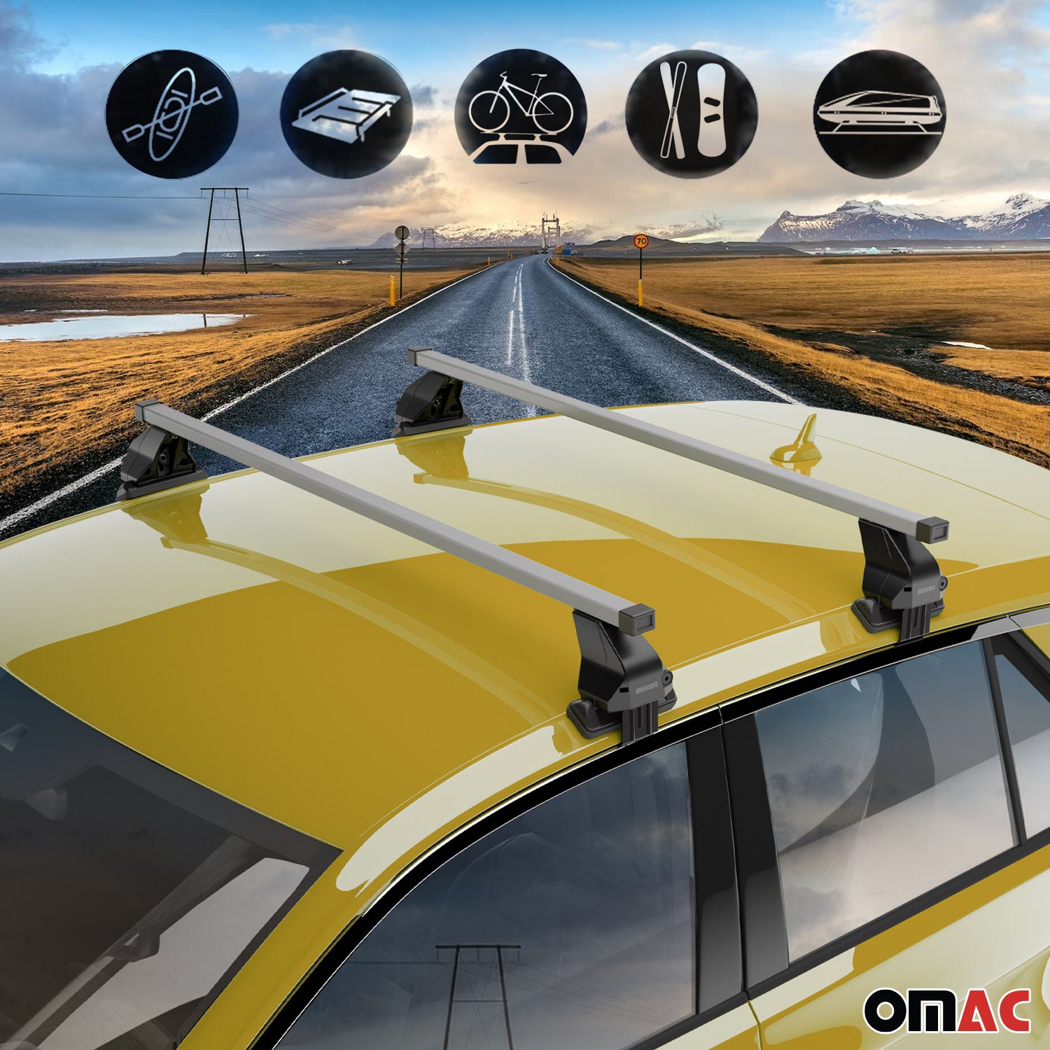 Barres de toit transversales pour Renault Scénic III Facelift 2013-16 Acier Gris