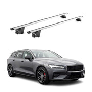 Barres de toit transversales pour Volvo V60 II 2019-2026 Aluminium Gris ABE